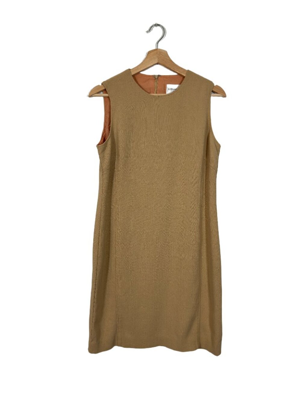 Emanuel Ungaro Sleeveless Dress Size 8 Tan Classy Business Casual Office Luxury